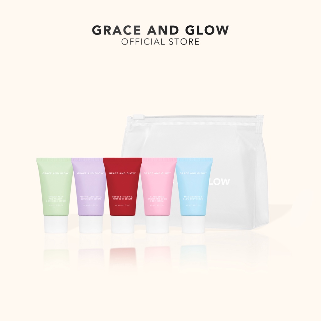 Grace and Glow Travel Size Kit Body Serum-  Serum Badan Lotion Badan Travel Size