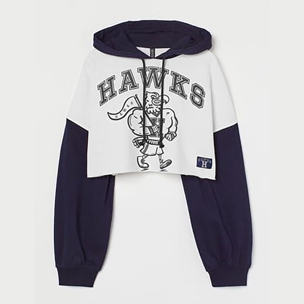 Sweater Hoodie Crop Wanita Hawks | American Style Sweatshirt Cropped | Pakaian Wanita | Bahan Fleece