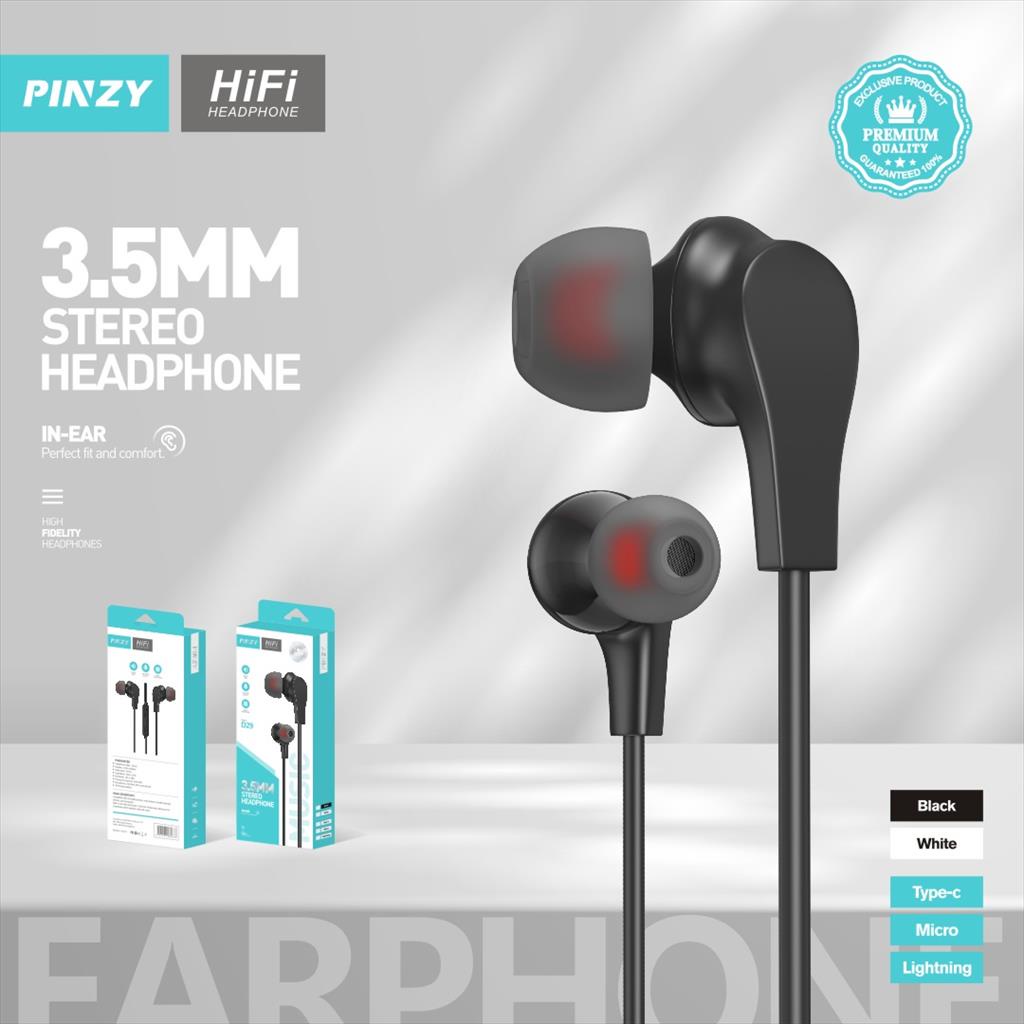 PINZY Stereo Bass Earphone D29 With Microphone