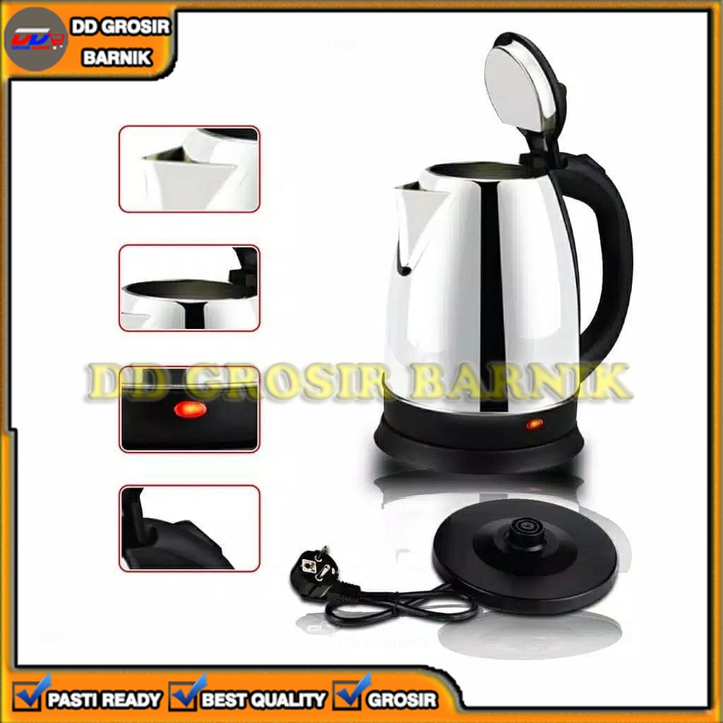 [DGB] TEKO KETEL KETTLE LISTRIK ELEKTRIK PEMANAS AIR WATER HEATER STAINLESS 2 LITER HIGH QUALITY