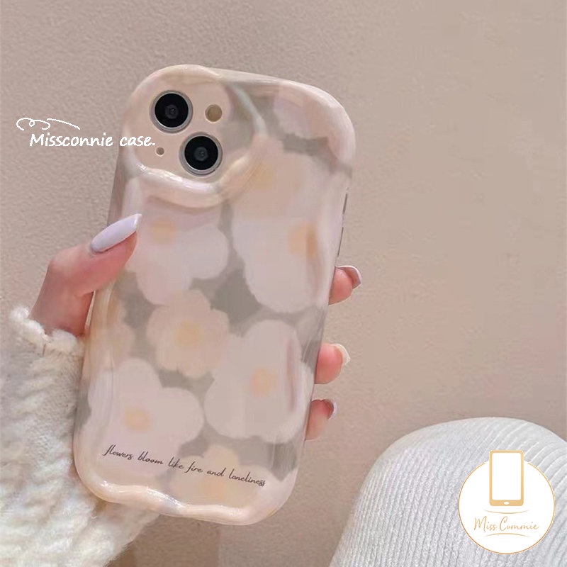Casing Untuk Realme C55 C25 C25Y C53 C33 C20A 5 6 5S 5i 7i C11 C35 C21Y C25s C15 C3 C20 C30 C21 C31 C17 C11 2021 C12 Ins Tinta Love Hati Bunga 3D Bergelombang Curved Edge Glossy Soft Case