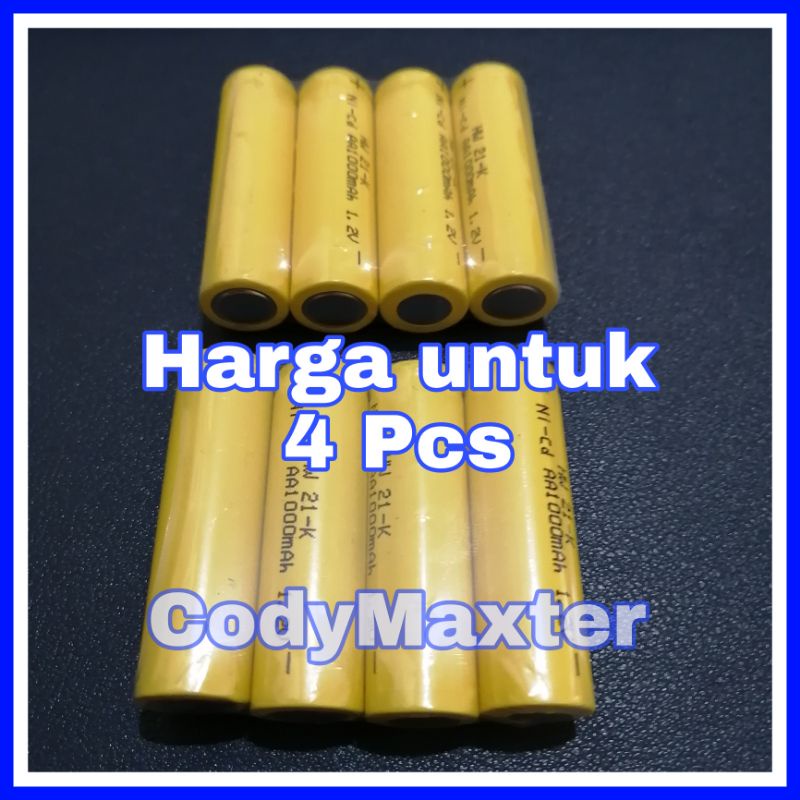 [CDM] BATTERY AA RECHARGEABLE 1000 MAH BATERAI AA ISI 4 PCS