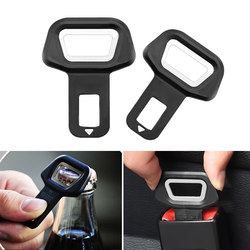 Universal Car Safety Belt Klip Gesper Plug Seatbelt Stop Alarm Stopper Peredam Dudukan Pembuka Botol Aksesoris Interior Otomatis