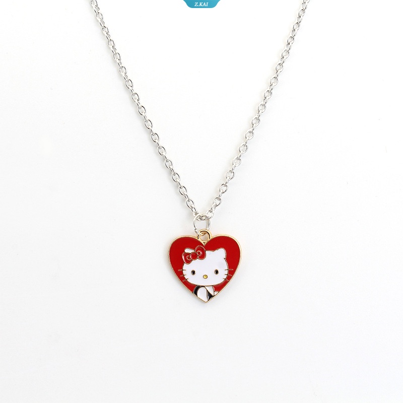 Kawaii Kalung Sanrio Hello Kitty Alloy Kalung Gadis Siswa Teman Childlike Fun Necklace Perhiasan Gadis Kerah Rantai [ZK]