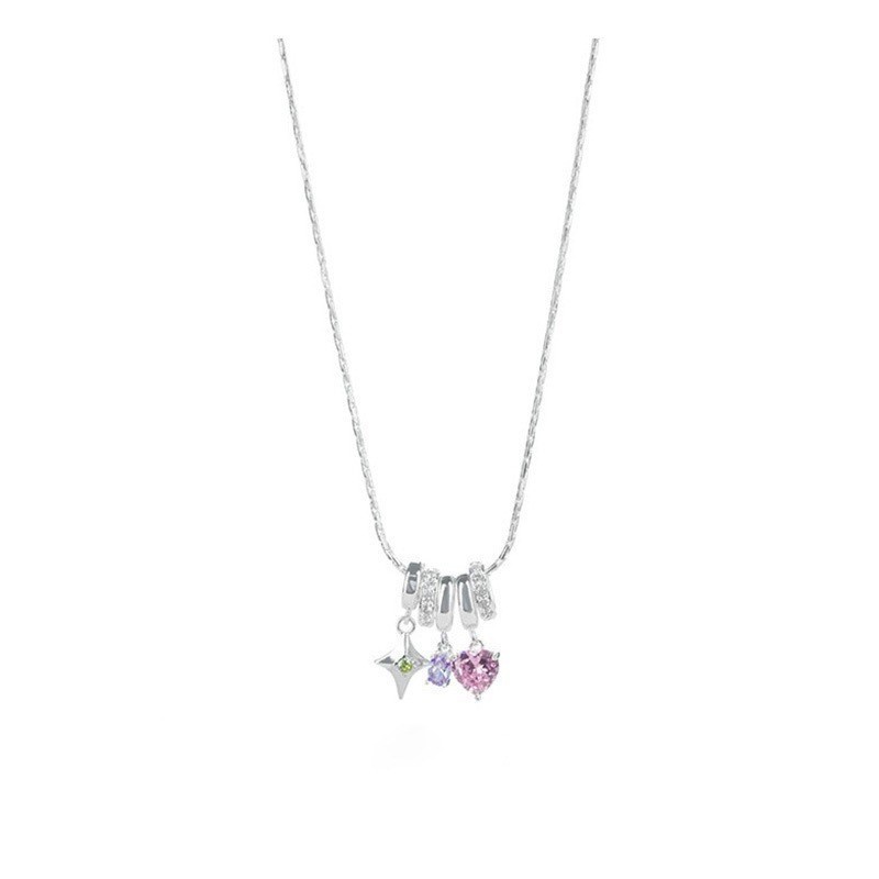 Love Four Awn Star Zircon Necklace Accessories Light Luxury Temperament Clavicle Chain Fashion