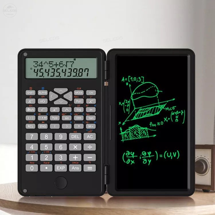 Foldable Scientific Calculator LCD Display Portable Alat Hitung Ilmiah Lipat LCD Handwriting Pad Notepad