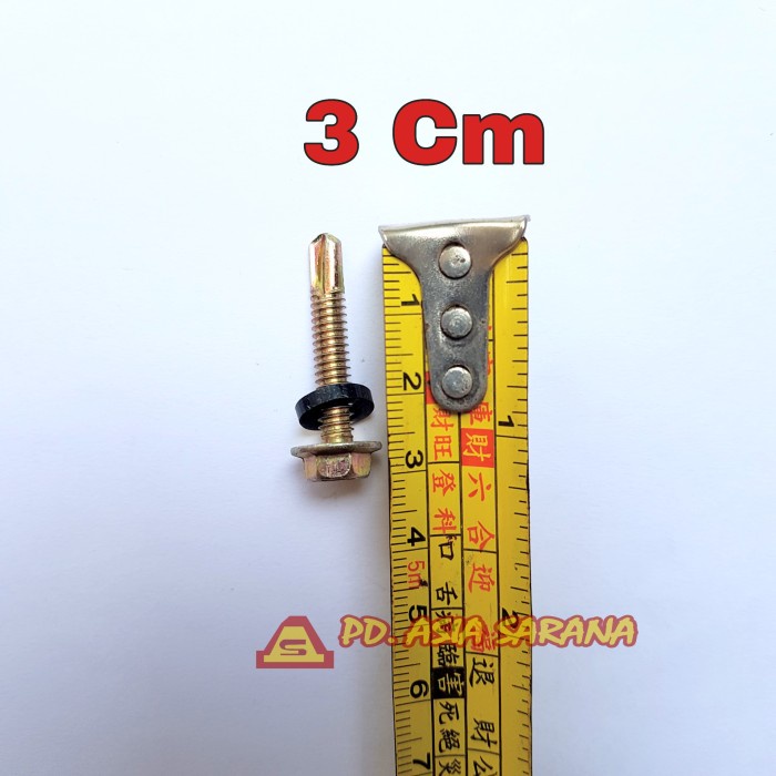 1 Dus LION Paku Roofing Kuning 3cm / Skrup Holo Baja Sekrup Ruping