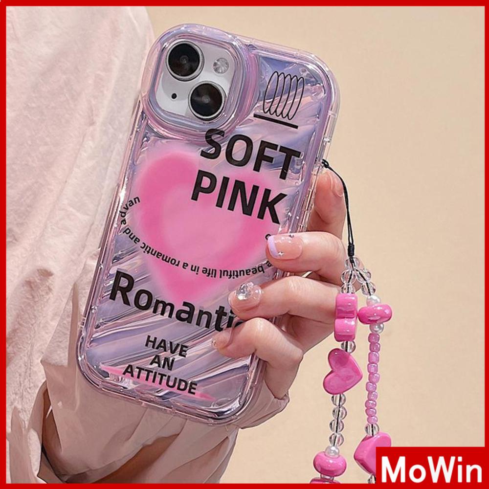 For iPhone 14 Pro Max iPhone Case Laser Reflective Clear Case TPU Soft Case Airbag Shockproof Pink Heart Compatible with iPhone 13 Pro max 12 Pro Max 11 xr xs max 7Plus 8Plus