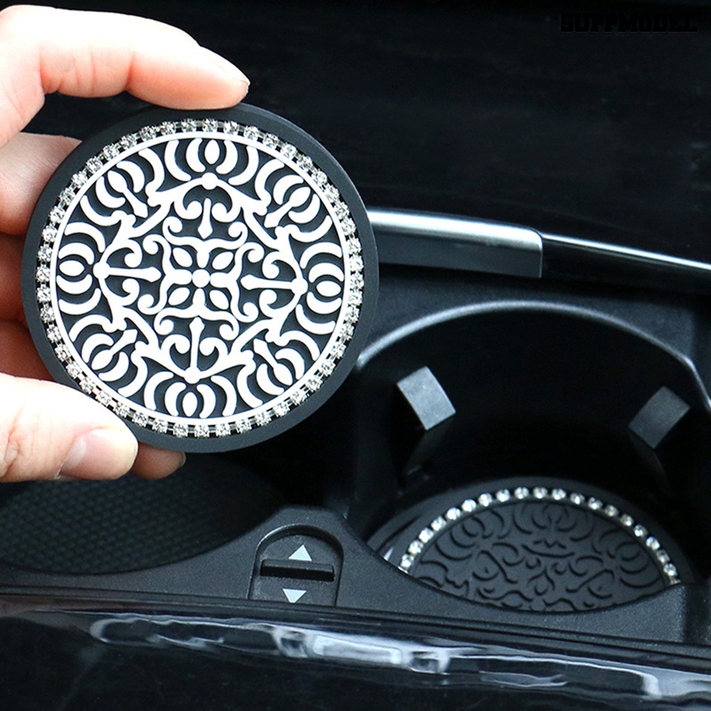 [SM Otomatis] Tatakan Gelas Mobil Cup Holder Coaster Anti-slip Tahan Air Mudah Dibersihkan Tahan Panas PVC Alas Botol Air Mat Auto Styling Aksesoris Interior