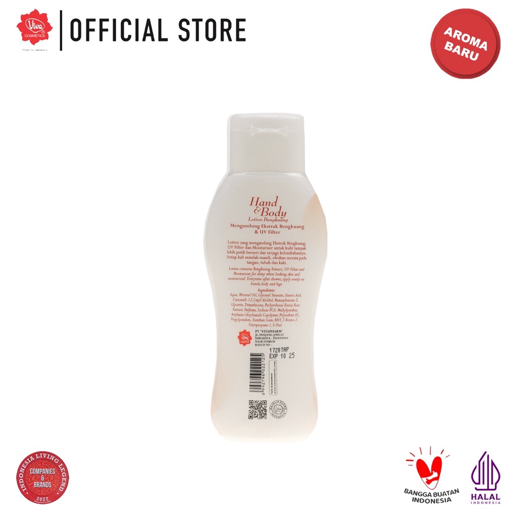 Viva Hand &amp; Body Lotion Bengkuang 100 ml ( WHITENING &amp; UV Filter)