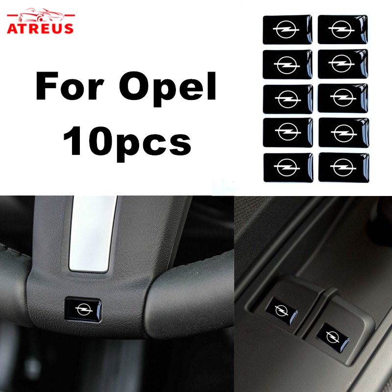 10pcs Steering Wheel 3D Stiker Pintu Jendela Saklar Tombol Lencana Dekorasi Aksesoris Mobil Untuk Opel Corsa Vectra Astra g H J K Insignia Vivaro Zafira Mokka