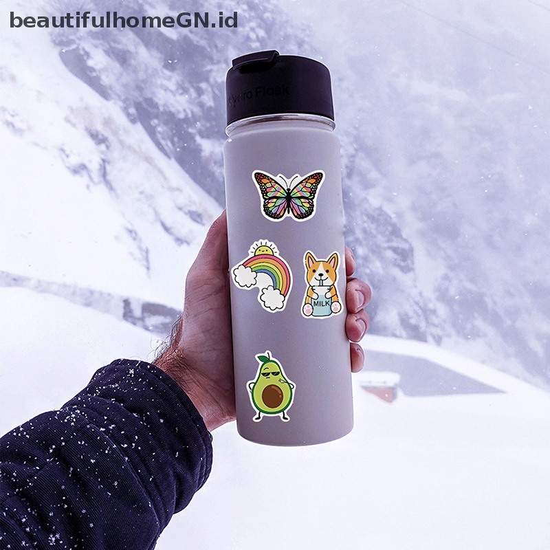 {Cantik} 100pcs Stiker Botol Air Minum Aesthetic Lucu Koper Laptop Waterproof Sticker~