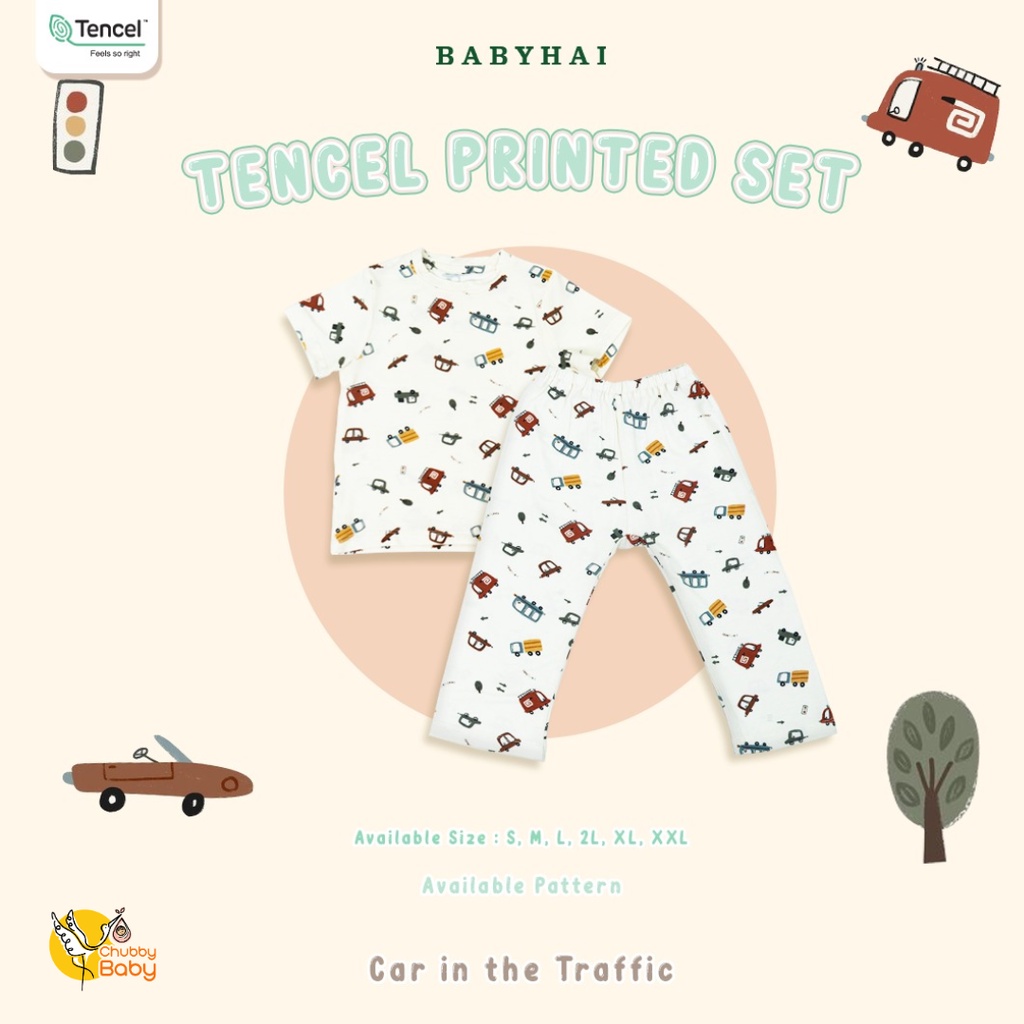 Babyhai - Piyama Pendek + Cln Panjang CPR | Car In The Traffic