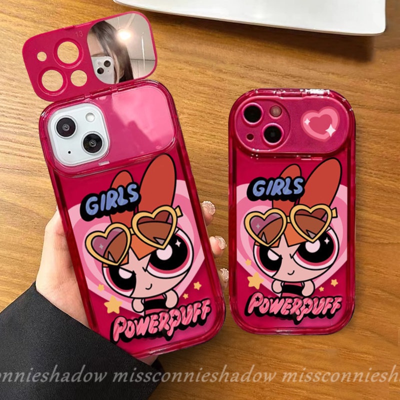 Flip Kreatif Make Up Mirror Case Untuk VIVO Y11 Y17 Y91C Y1S Y12 Y15 Y20i Y20 Y12s Y12i Y11s Y20s G Y12A Y20A Y20G Y30G Graffiti Lucu Ins Kartun Lucu Gadis Keren Stiker Cover