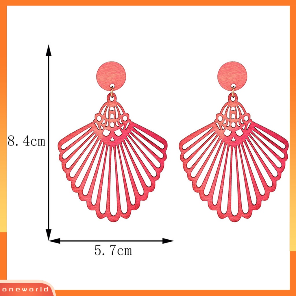 [ONE] 1pasang Anting Menjuntai Retro Geometris Berongga Diukir Permukaan Halus Buatan Tangan Hias Colorfast Tanpa Sakit Memakai Tindik Stud Earrings Perhiasan Aksesori