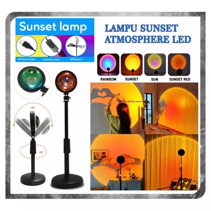 MEDAN TERMURAH SUNSET LAMP LAMPU SUNSET LAMPU FILL PROYEKTOR LAMPU TIDUR LED MOTIF MATAHARI TERBENAM SUNSET RED LAMPU AESTHETIC LAMPU KAMAR LAMPU HIAS VIRAL TIKTOK