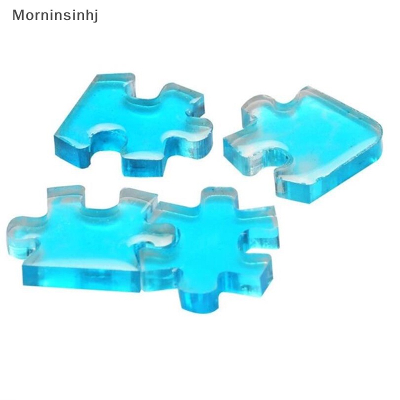 Mornin 4Pcs /set Silikon Puzzle Liontin Cetakan DIY UV Resin Keyring Cetakan Membuat Perhiasan id