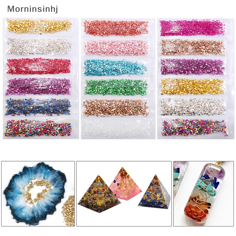 Mornin 1Set Batu Kaca Pecah Diy Epoxy Filler Nail Art Membuat Perhiasan Cetakan Tambal id