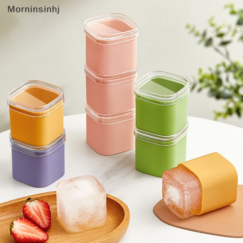 Mornin Cetakan Es Dengan Tutup Yang Dapat Dilepas Bentuk Persegi Besar Ice Maker Reusable Silicone Ice Tray Untuk Cocktail Whiskey DIY Bar Tool id