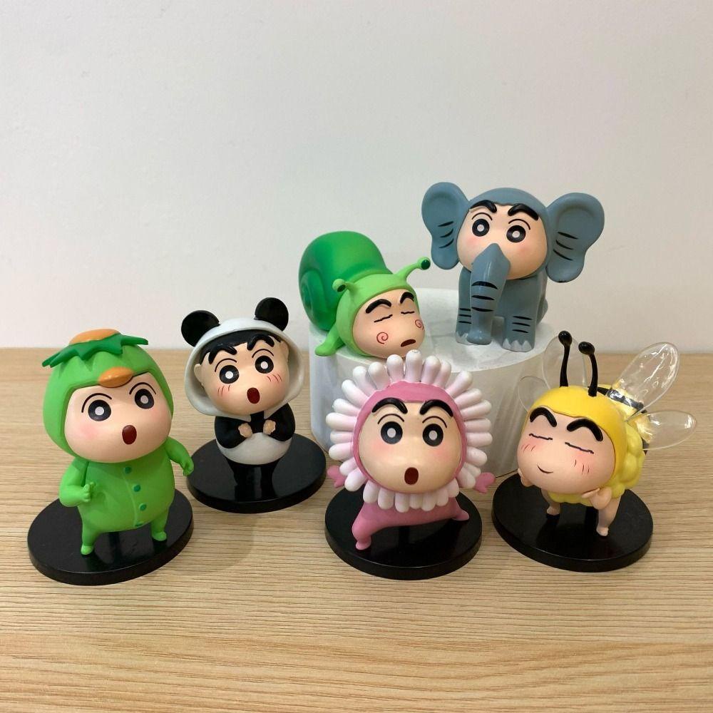 Lanfy Crayon Shin-Chan Anime Figure Kartun Mainan Untuk Hadiah Ulang Tahun Anak Peripheral Toy Dekorasi Kue Crayon Figure Toys