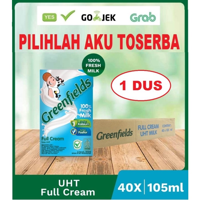 Susu Greenfields FULL CREAM MINI 105 ml - (HARGA 1 DUS ISI 40 pcs)