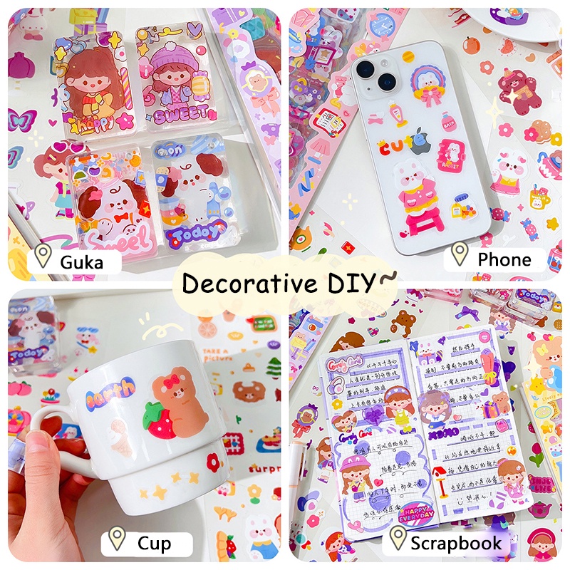 20lembar Kartun Jepang Stiker Panjang Siswa Indah Scrapbook Deco DIY Decals Set