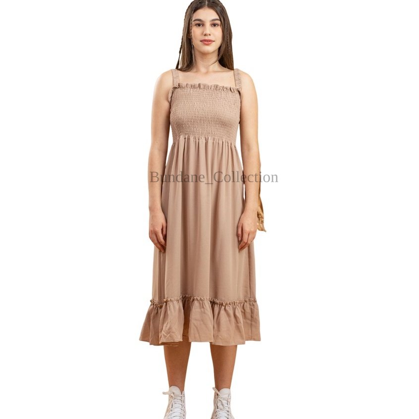 Anee Dress Serut Sabrina / Dress Serut Camisol / Dress Serut Ruffle Ready To Big Size XXXXL