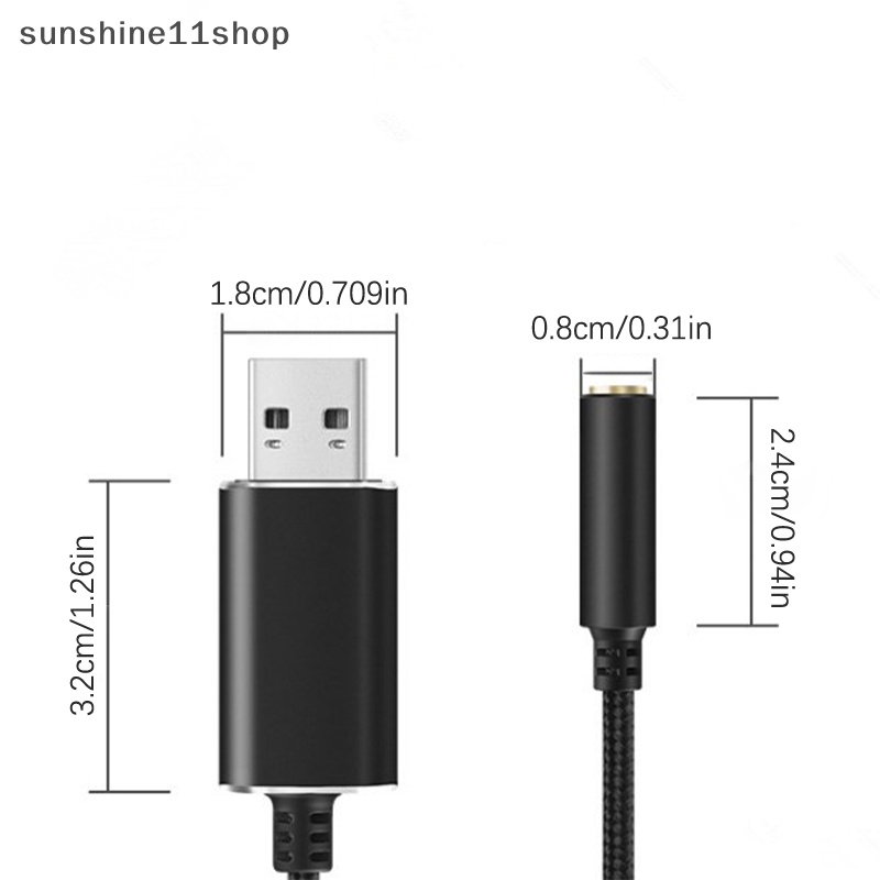 Sho Colokan Kartu Suara Jack USB Ke 3.5mm Colokan Sound Card Jack USB Ke 3.5mm Untuk PC N