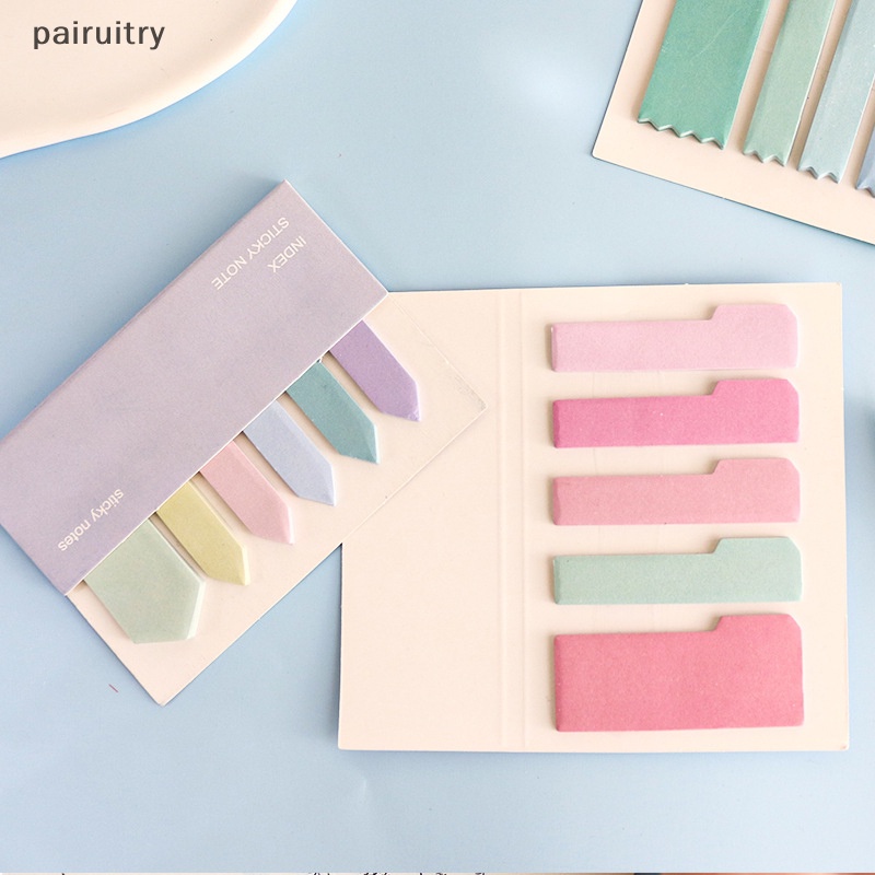 Prt 120sheets Macaroon Color Self Adhesive Memo Pad Sticky Notes Bookmark Point It Marker Memo Stiker Kertas Viskositas Kuat Perlengkapan Kantor Sekolah PRT