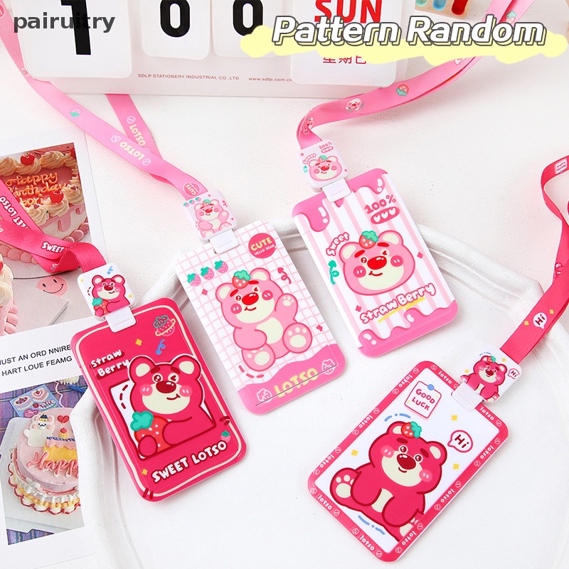 Prt Random Kartun Kuromi Purin Dog My Melody Lucu Siswa Kartu Makan Bus Card Holder Id Card Tempat Penyimpanan Kredit Gantungan Kunci Liontin PRT