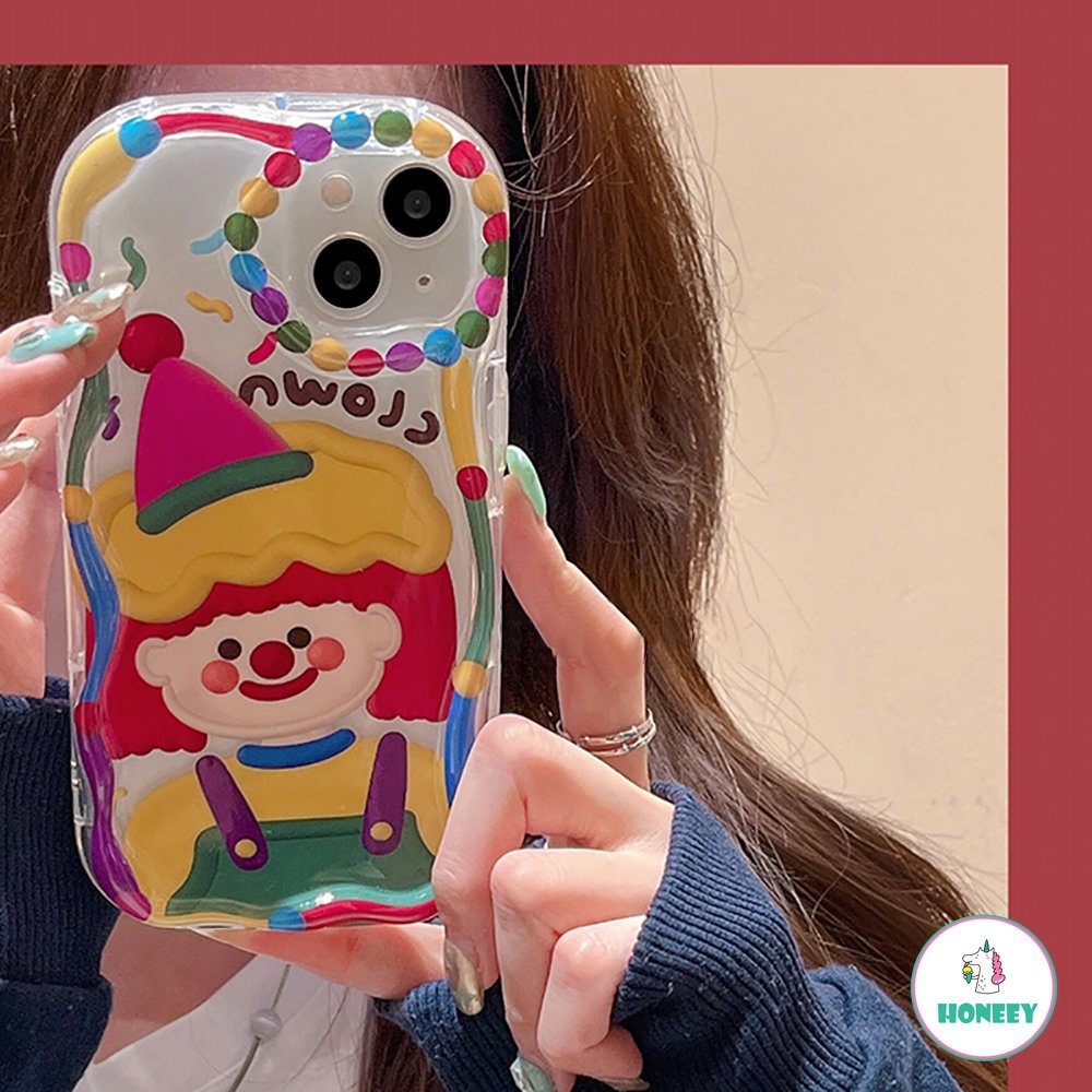 IPHONE Case Lensa Kartun Smile Lucu Clown Art Untuk Iphone14 13 12 11 Pro Max XS XR 7 8Plus Cute Cover Sweet Phone Case