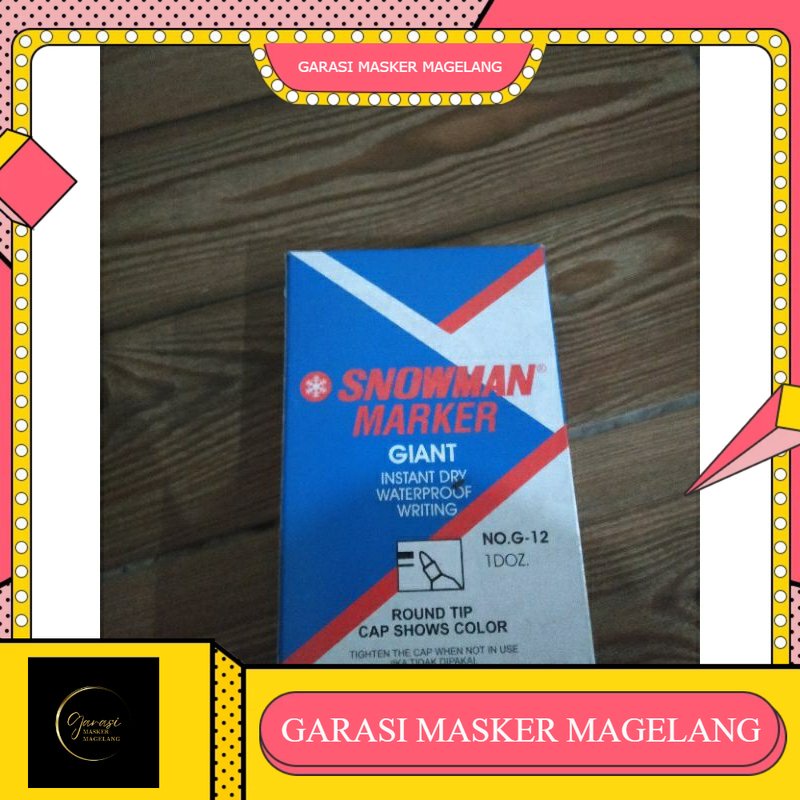 

Spidol PERMANENT Merek SNOWMAN / Spidol Permanen / 1 LUSIN