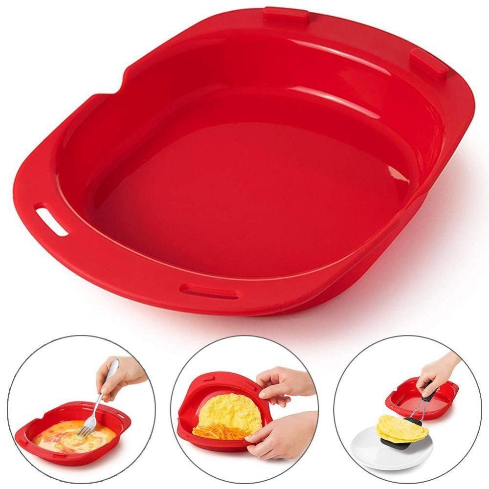 [Elegan] Egg Fryer Nyaman Sederhana Alat Omelet Aksesoris Masak Dapur Microwave Oven Egg Roll Maker