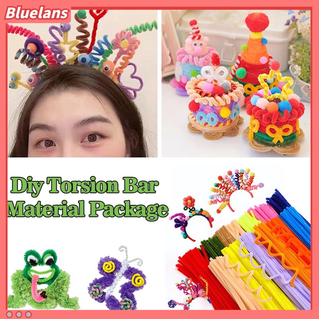 [BLS] 100pcs Pembersih Pipa Interaksi Orang Tua-Anak Ada Agen Neon Berbulu Lembut Aneka Karya Seni Kreatif Meningkatkan Kemampuan Tangan-Dipan Pembersih Pipa Cumi Kerajinan Chenille Batang