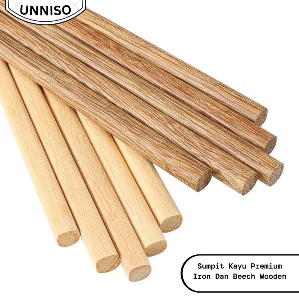 UNNISO - Sumpit Kayu Premium Iron Dan Beech Wooden