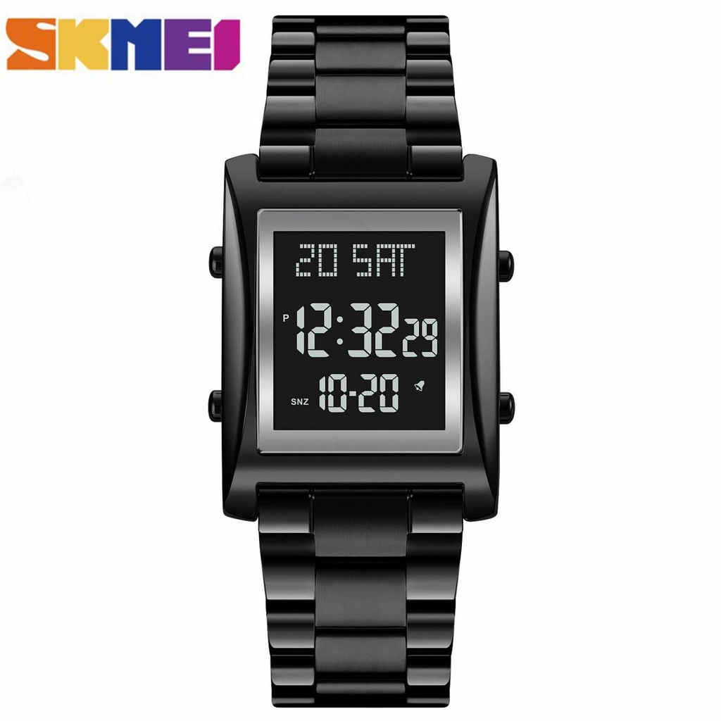 SKMEI 1812 Jam Tangan Pria Cowok Cowo Digital Strap Tali Stainless Steel Besi Anti Karat Kasual fash