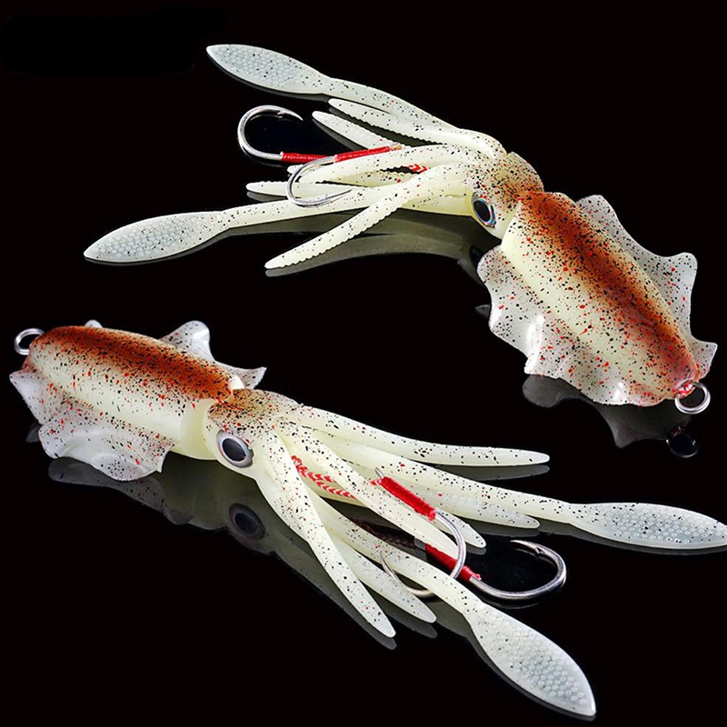 Skid Fishing Soft Squid Lure 120g Luminous/UV Squid Jig Umpan Pancing Untuk Memancing Laut Wobbler Umpan SKK