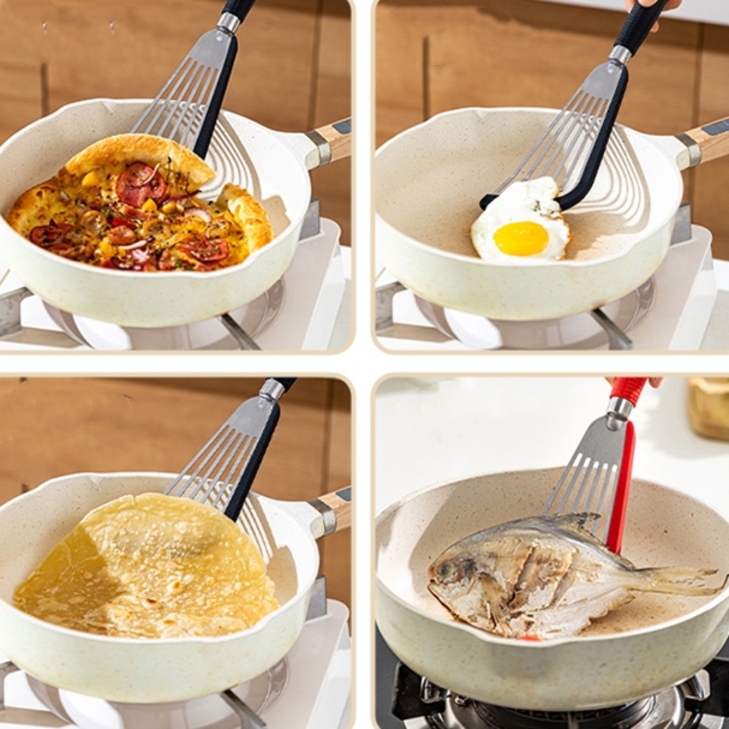 Spatula Bahan Silikon dan Stainless Steel Spatula Pembalik Makanan