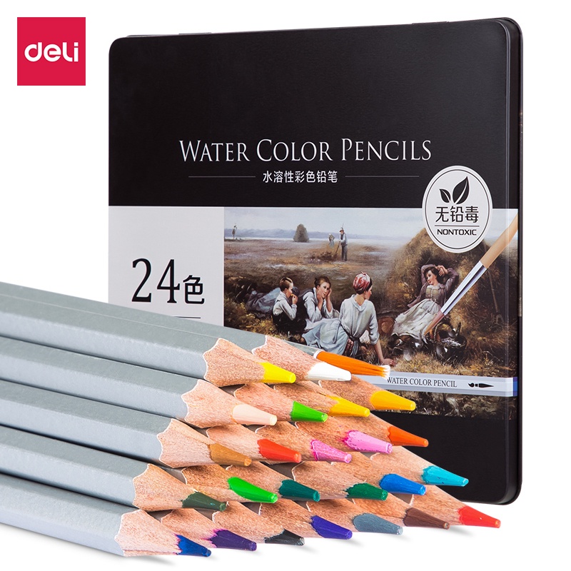 DODORY DELI005 Pensil Warna 24/36/48/72 Warna Tidak Beracun Dapat Dicuci dan Teknologi Hybrid