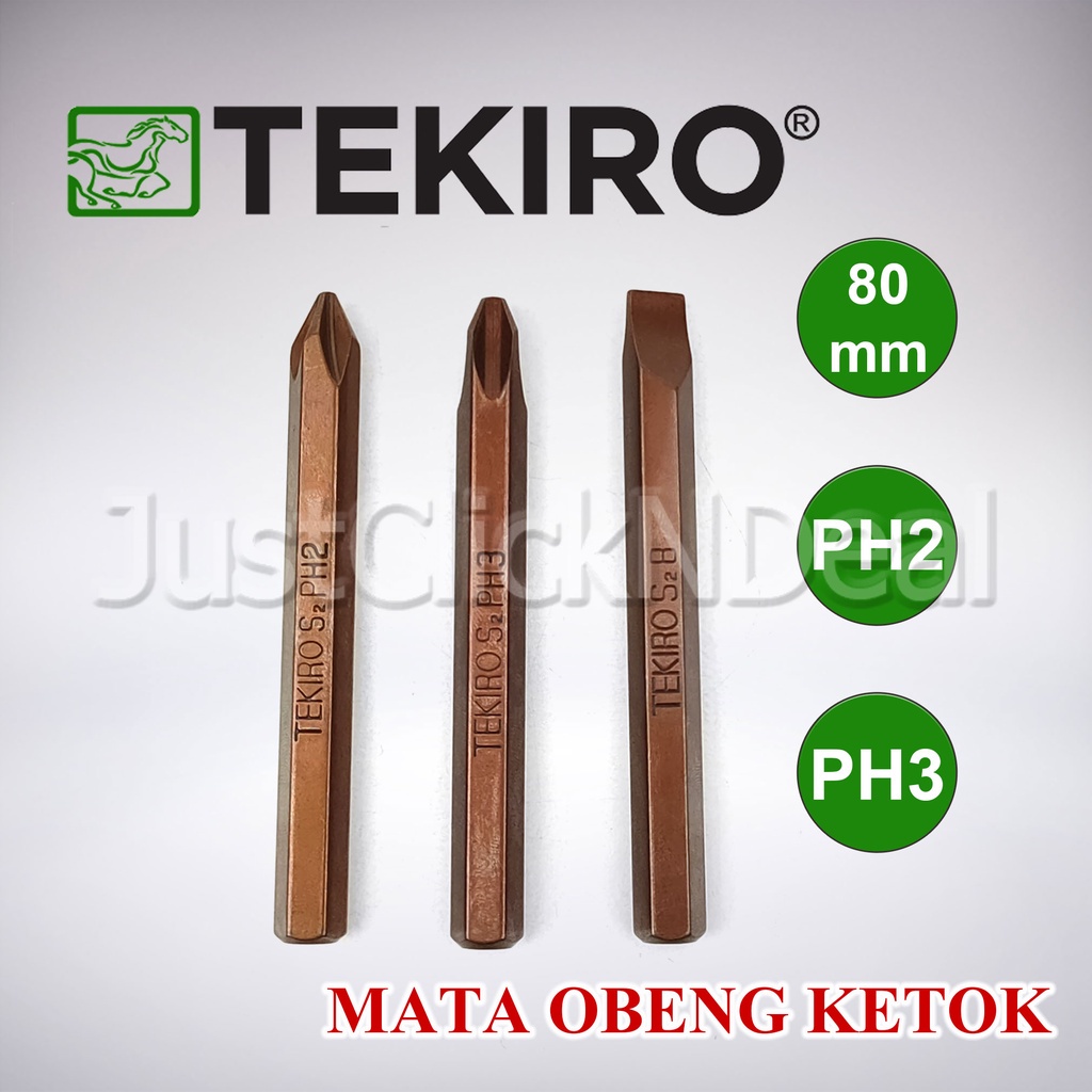 Tekiro Mata Obeng Ketok Plus Minus PH2 PH3 8 x 80 mm Magnetic Heavy Duty Bits  Tersedia jug merk yukido