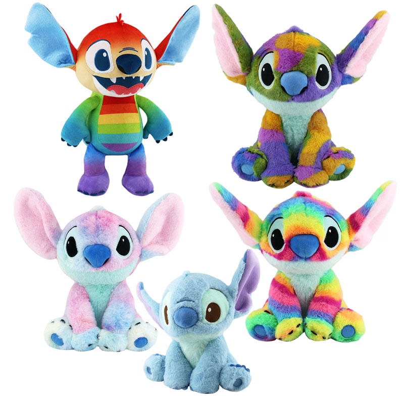 Colorful Stitch Teddy Plush Doll Boneka Mainan 30cm Disney Lilo&amp;Stitch Kartun Plush Doll Mainan Untuk Anak Laki-Laki Perempuan Hadiah