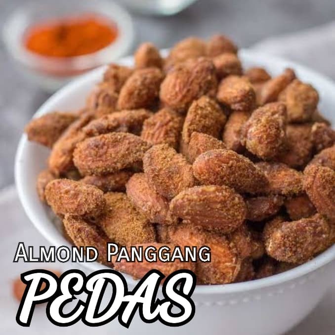 

New Arrival 250gram Almond Panggang Rasa Pedas ( Chilli Coated Almond )Oven spicy - Almond Spicy