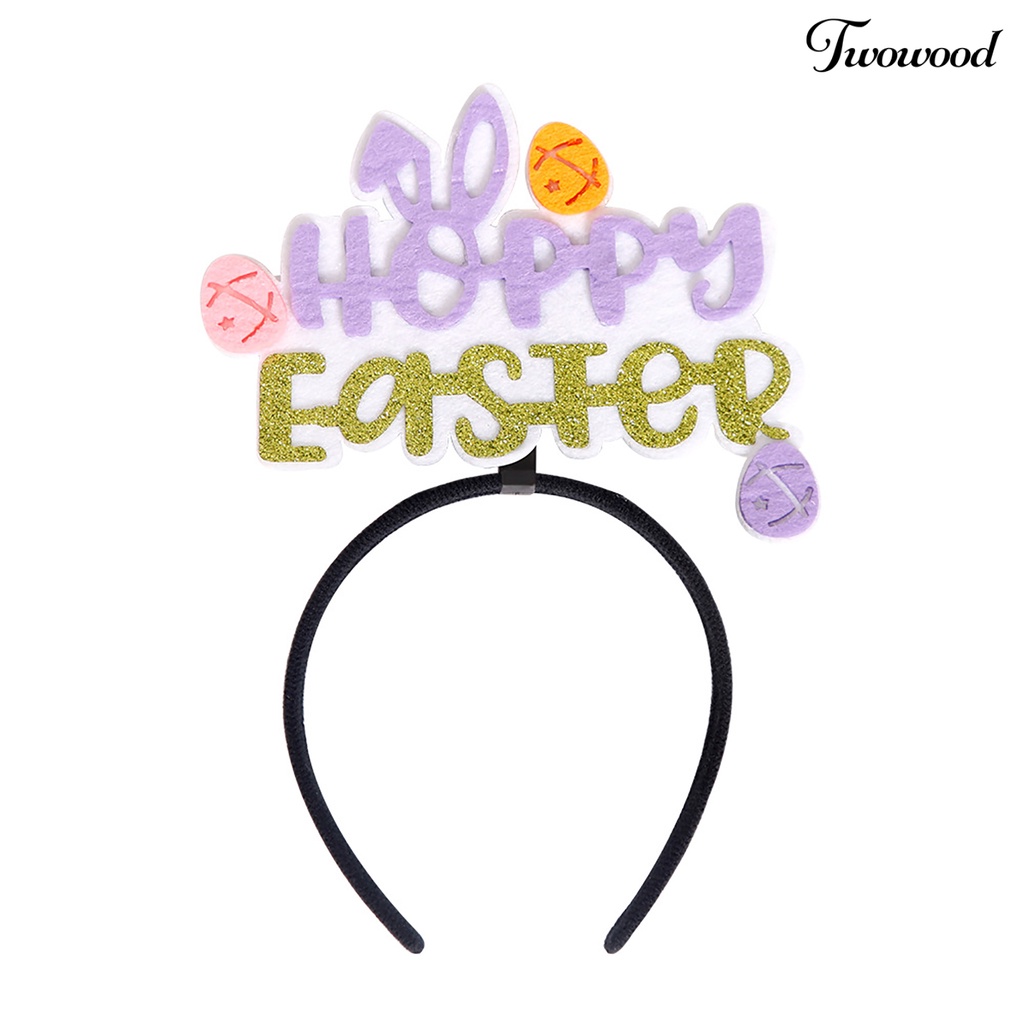 Twowood easter Headband Elastis Desain Kartun Indah Happy-easter Adorable Head Hoop Festival Props