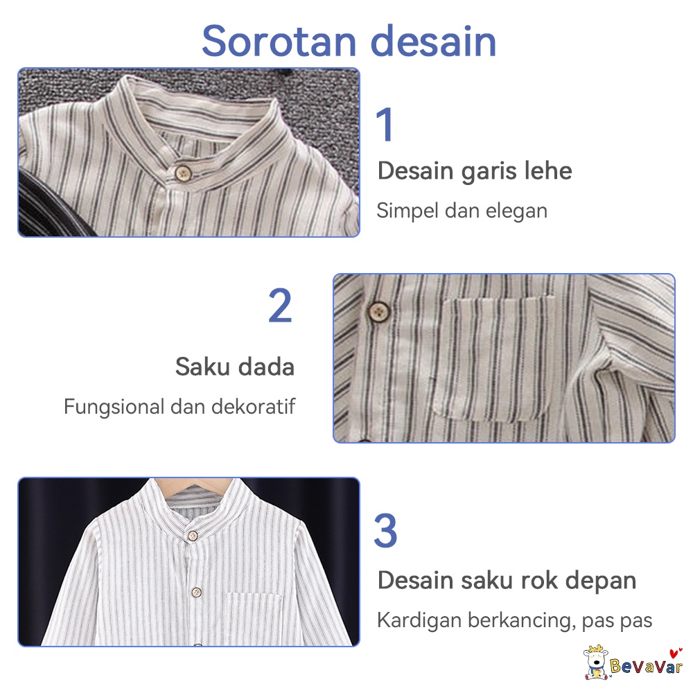 BEVAVAR 0-4 thn Kemeja anak-anak/Baju anak striped shirt Bayi laki-laki