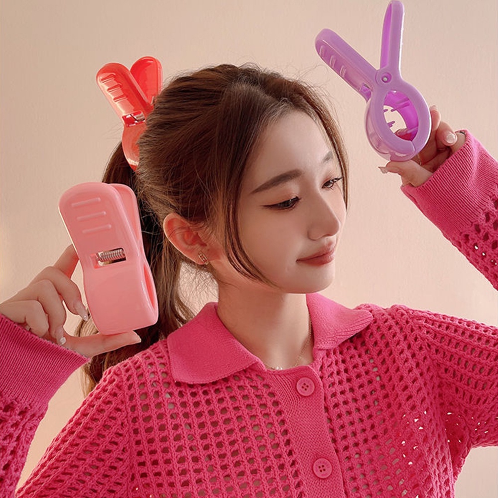Wanita Jepit Rambut Ponytail Besar Merah Tinggi/ Korean INS Style Acrylic Hair Claws/ Jepit Rambut Hiu Cosplay Lucu Arrietty
