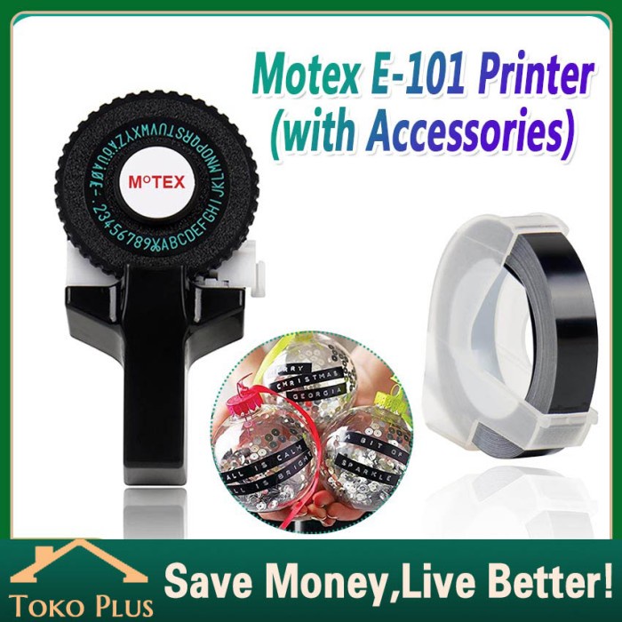 

MOTEX Dymo embossing label maker printer label DIY Manual - Hitam