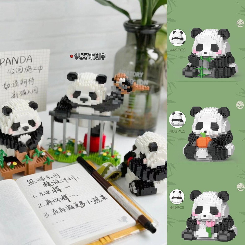 Mainan Blok Bangunan China Online Panda Merah Bunga Splicing Blok Bangunan Buatan Tangan Boneka Mainan Edukasi Hadiah Untuk Hari Anak Internasional