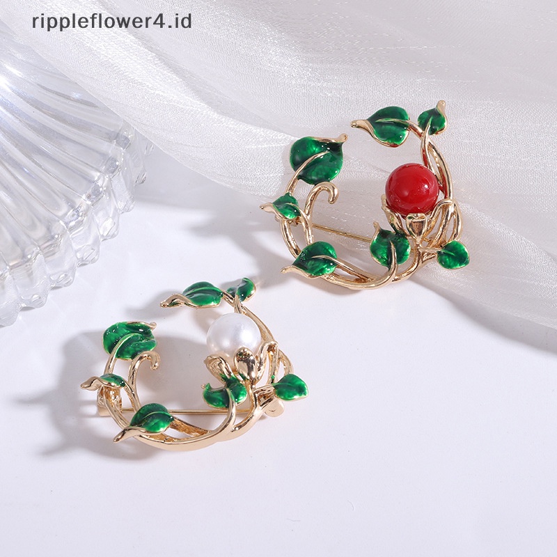 {rippleflower4.id} Bros Natal Untuk Wanita Fashion Dekorasi Pesta Pin Aksesoris Perhiasan Hadiah Pribadi Korsase Pin Pakaian~