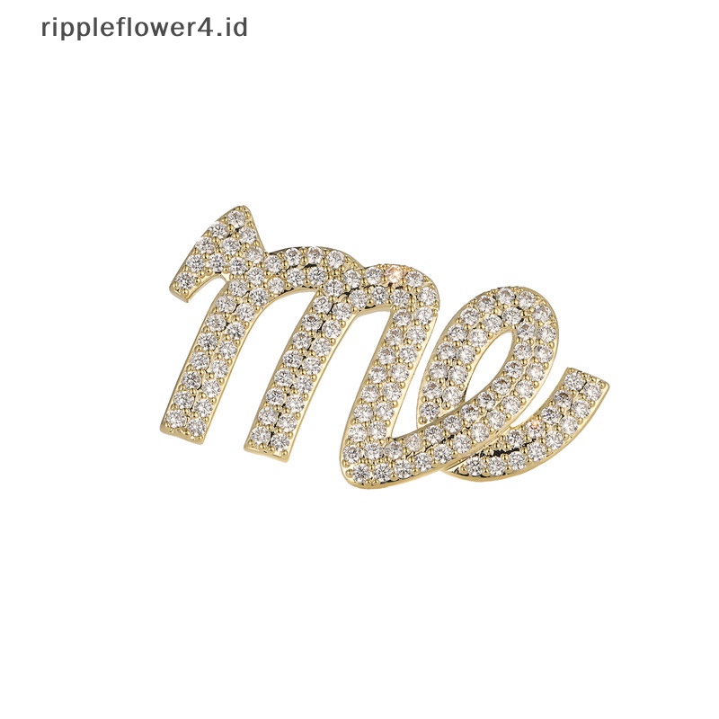 {rippleflower4.id} Bros Berlian Imitasi Untuk Wanita Huruf ME Bros Pesta Kantor Bros Pin Perhiasan Hadiah~