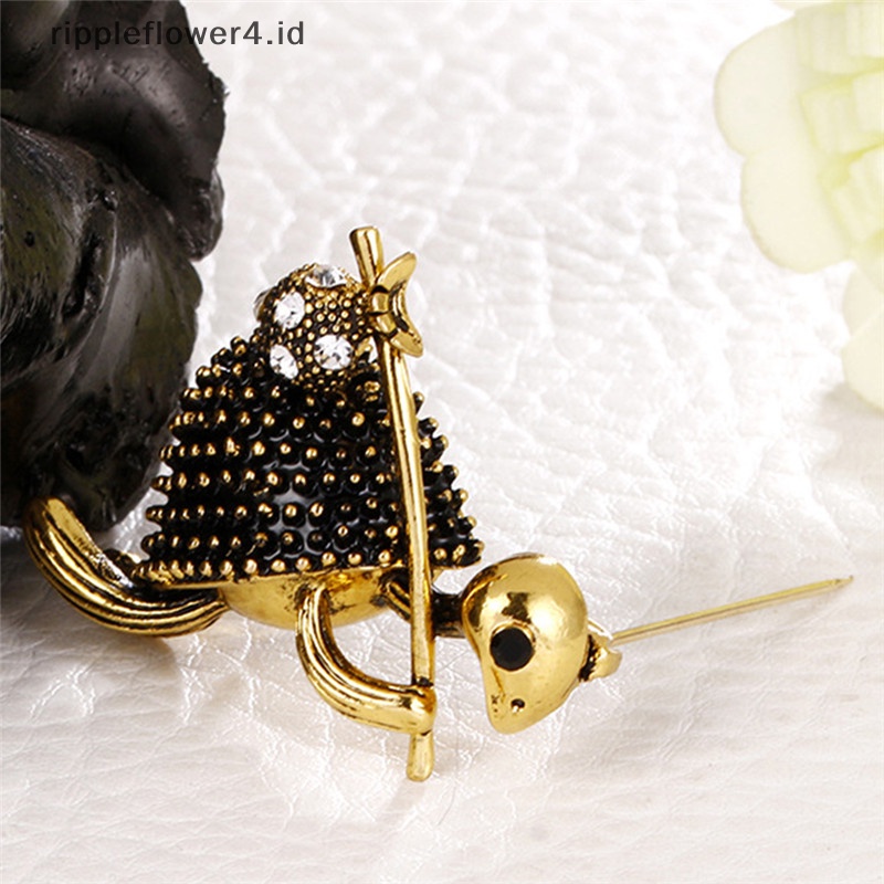 {rippleflower4.id} Enamel Turtle Brooch Pin Kristal Hewan Bros Jas Kerah Pin Unisex Jewelry~